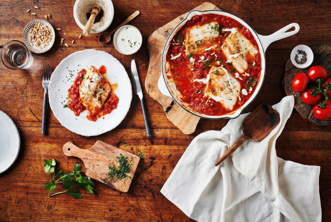 Zander in Harissa-Tomatensosse