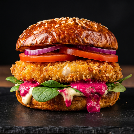 Fischburger Crispy Premium Nachhaltig Gesund High Protein Burger Lokaler Burger Schweizer Burger Fisch 100% Geschmack