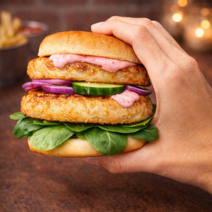 Fisch Burger Patties Antibiotikafrei kein Mikro Plastik 
