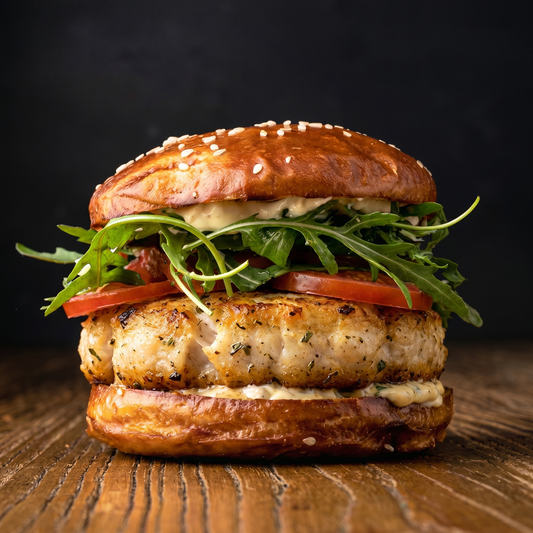 Fischburger Premium Nachhaltig Gesund High Protein Burger Lokaler Burger Schweizer Burger Fisch 100% Geschmack