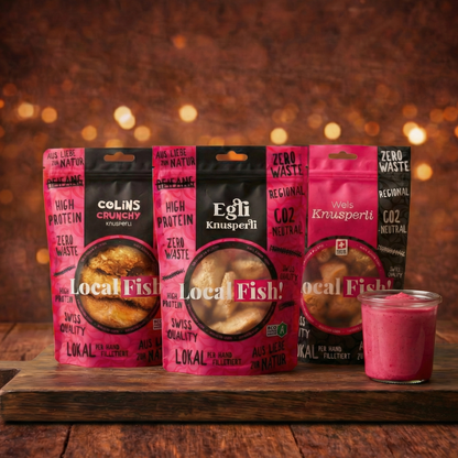 Knusperli, Glutenfrei, Local Fish, Gesund, Snakc, Fischstäbchen lokal, Antibiotika Frei